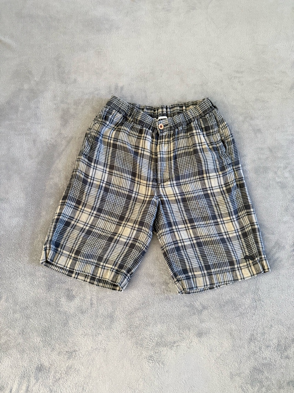 Tommy Bahama Mens Plaid Shorts Sz S Elastic Waist Linen Blend Blue Gray
Casual